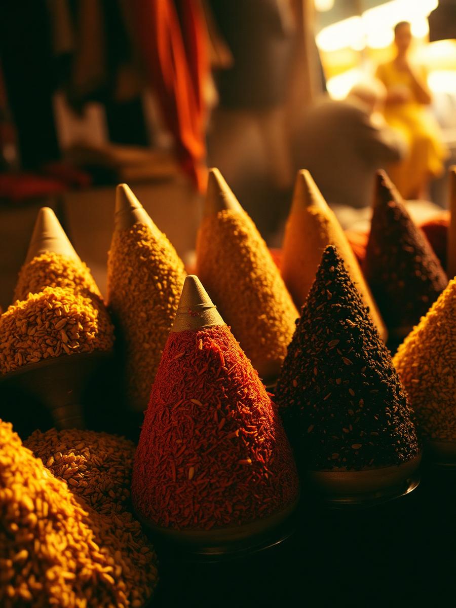 Cônes d'épices du souk